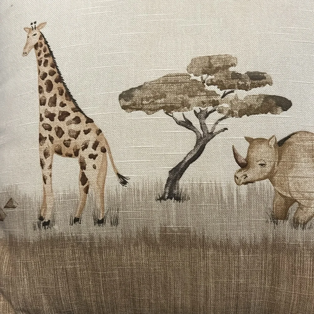WAVERLY Safari Animal  Cotton Pillow 15 inch Throw‎